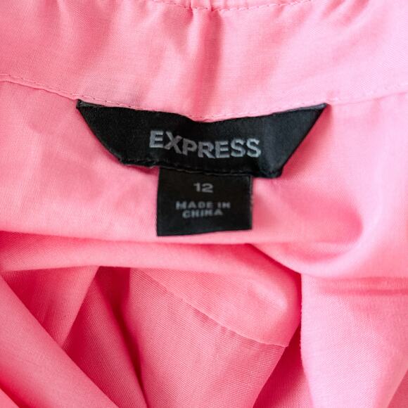 Y2K Express Embroidered Babydoll Mini Dress Pink Size 12 Boho Hippie Coquette - Picture 7 of 8